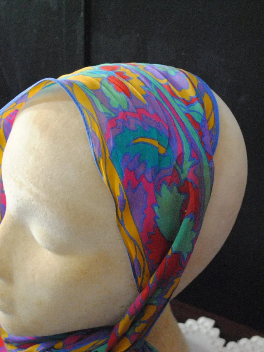 Vintage Liz Claiborne Long Skinny Floral Silk Scarf